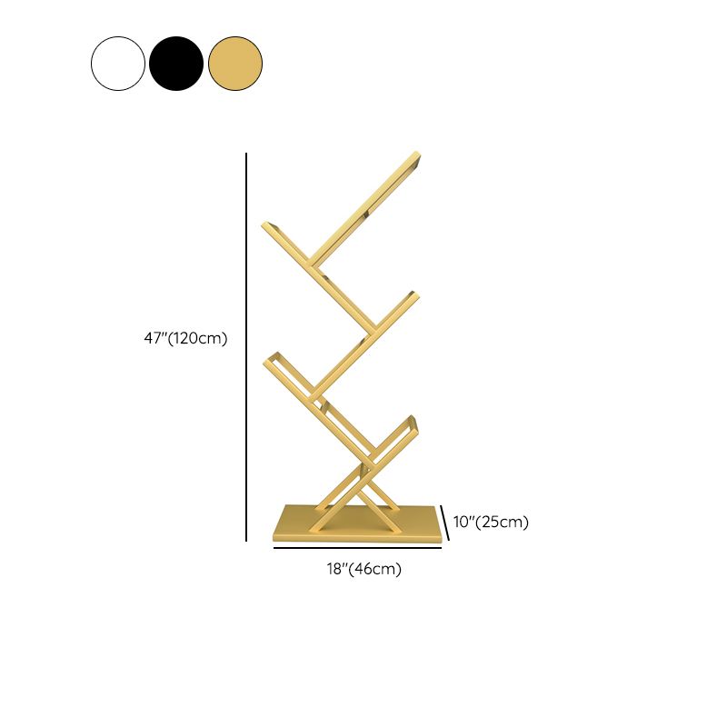 Standard Metal Bookcase Contemporary Open Back Bookshelf with Shelves