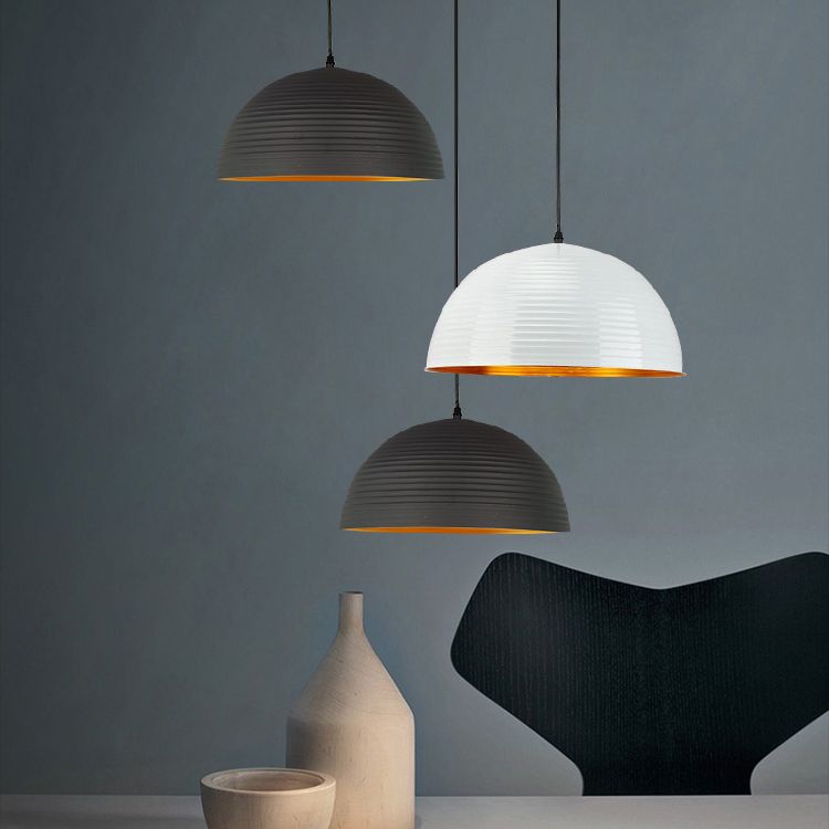 Lampada a sospensione a ciondolo a 1-bulba in oro industriale in alluminio interno appeso per il ristorante