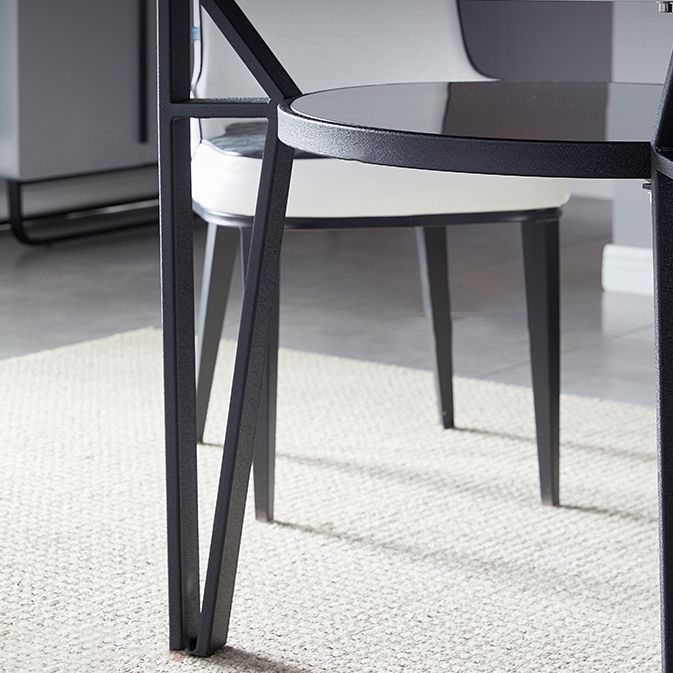 Glass Dining Room Table for 2 Person Round Tabletop with Storage
