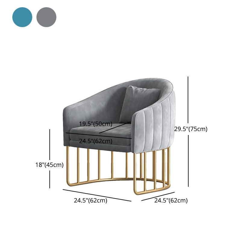 Glam Metal Dining Room Chair Velvet Armless Dining Chairs for Home Use