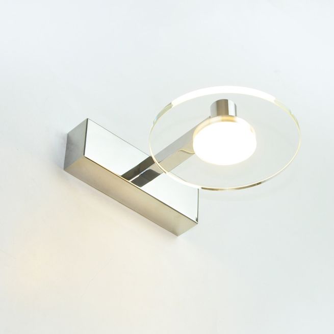 Vanité cristalline translucide Approche légère 1 lampe de vanité de vanité de cercle léger pour salle de bain