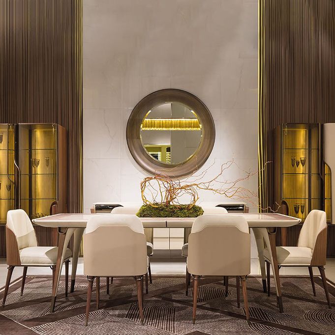 Silla lateral de comedor interior contemporánea de madera 20 "de ancho sólido sólido sillón de comedor