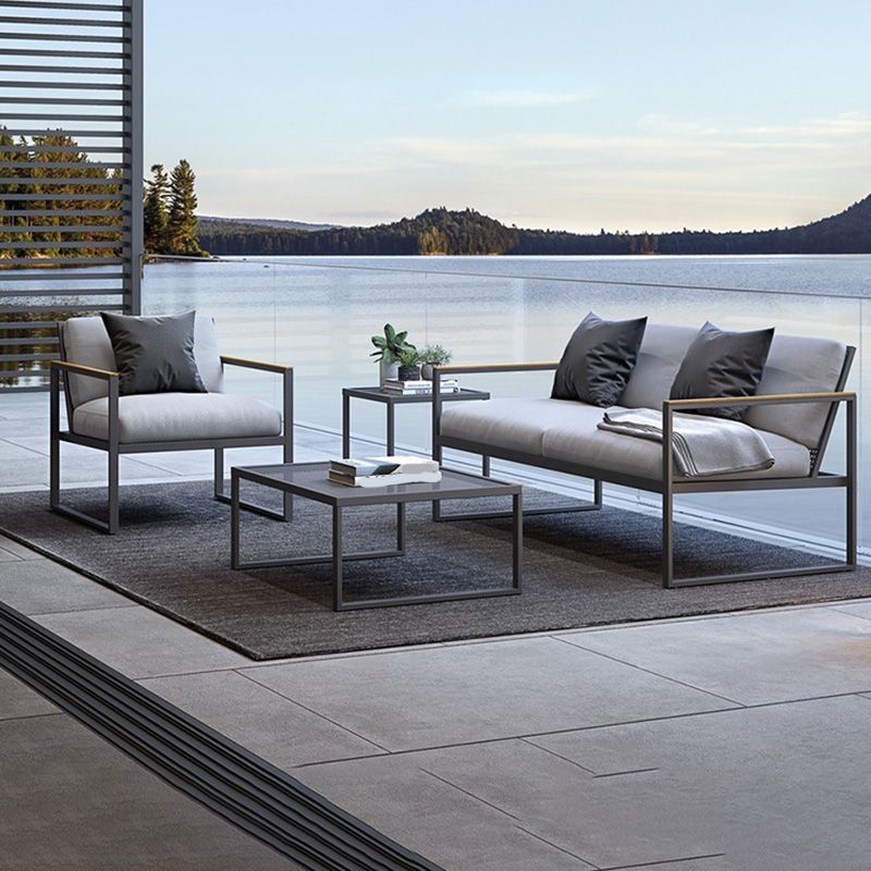 Metal Patio Sofa Industrial Style Minimalist Villa Outdoor Patio Sofa