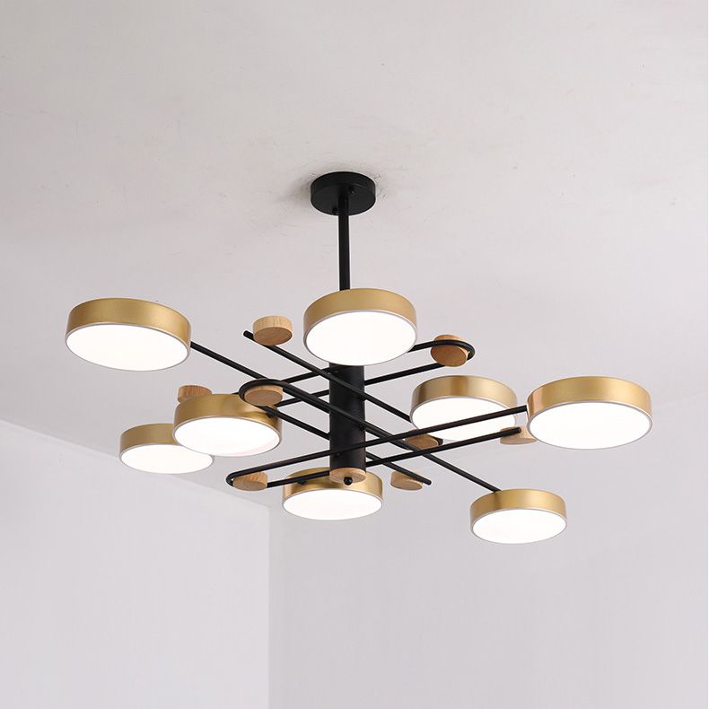 Modern Style Cylinder Ceiling Suspended Lighting Metal Multi Lights Pendant Lamp