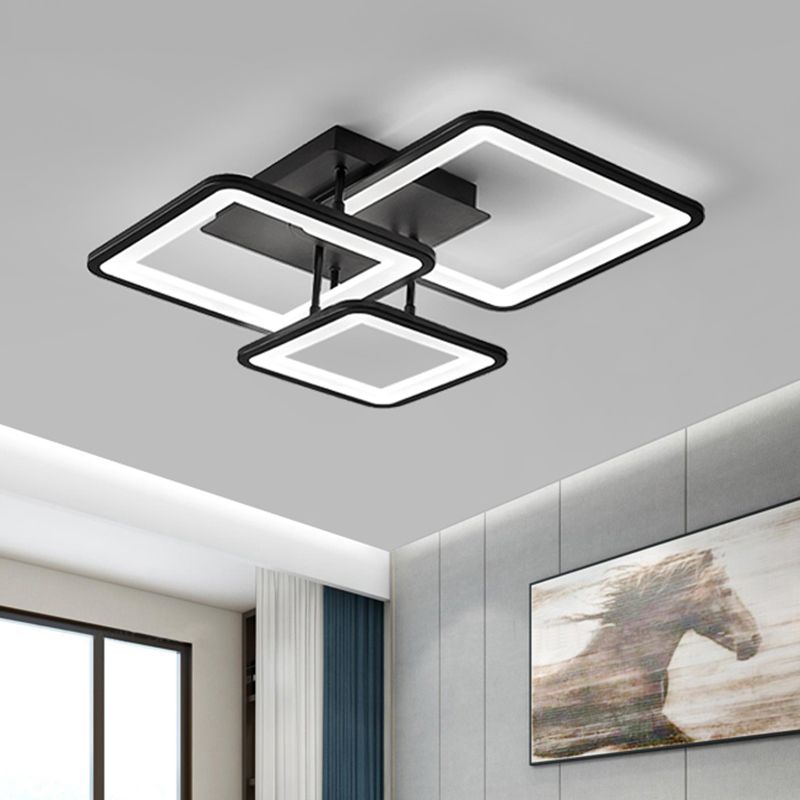 Lámpara de techo LED cuadrada/redonda con pantalla acrílica, luz empotrada moderna
