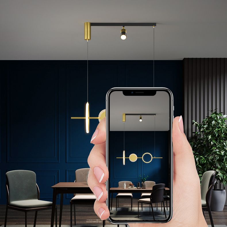 Geometric Island Lighting Fixtures Contemporary Metal Island Lighting Ideas in Gold