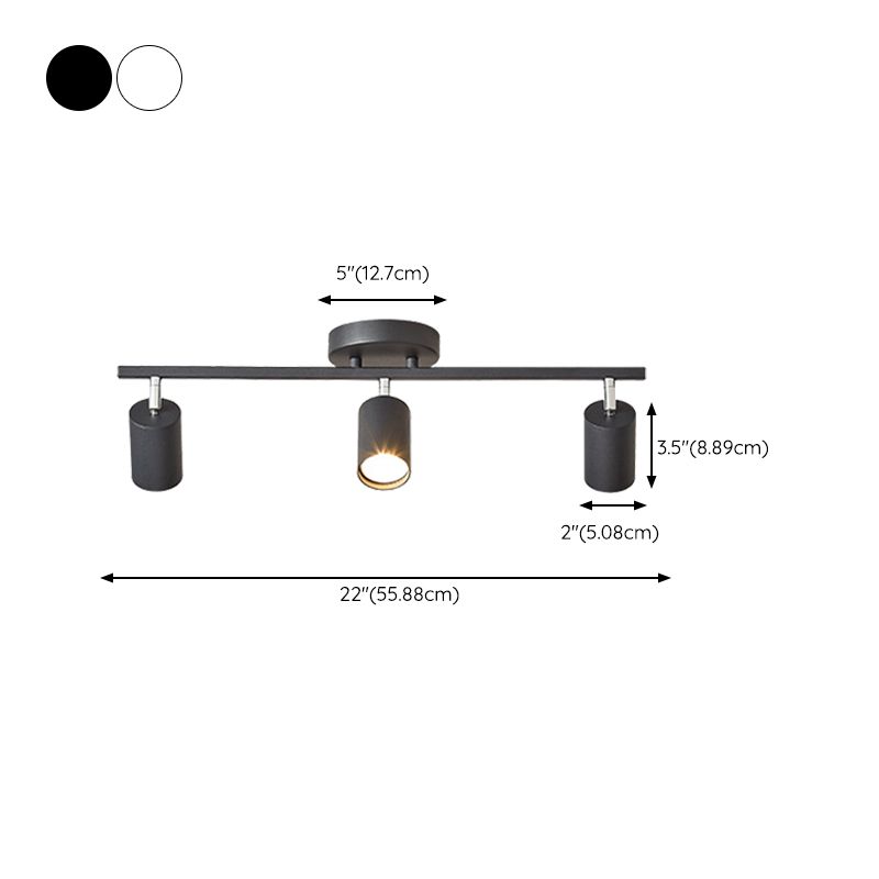 Contemporary Ceiling Light Multi - Light Ceiling Semi Flush in Black / White