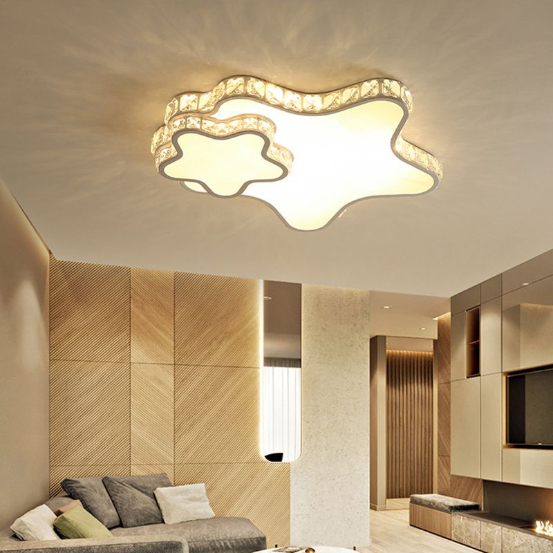 Geometrische Kristall Deckenmontage Leuchte Zeitgenössische LED Weiß Unterputz Deckenleuchte