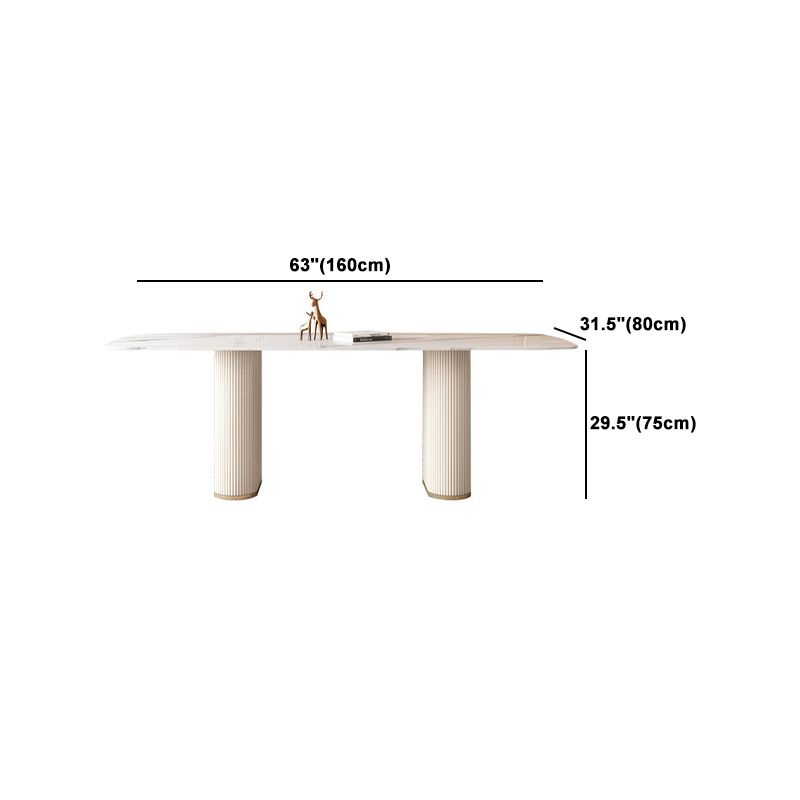 Nordic Style Sintered Stone Rectangle Table Set 1/4/5/7 Pieces Set