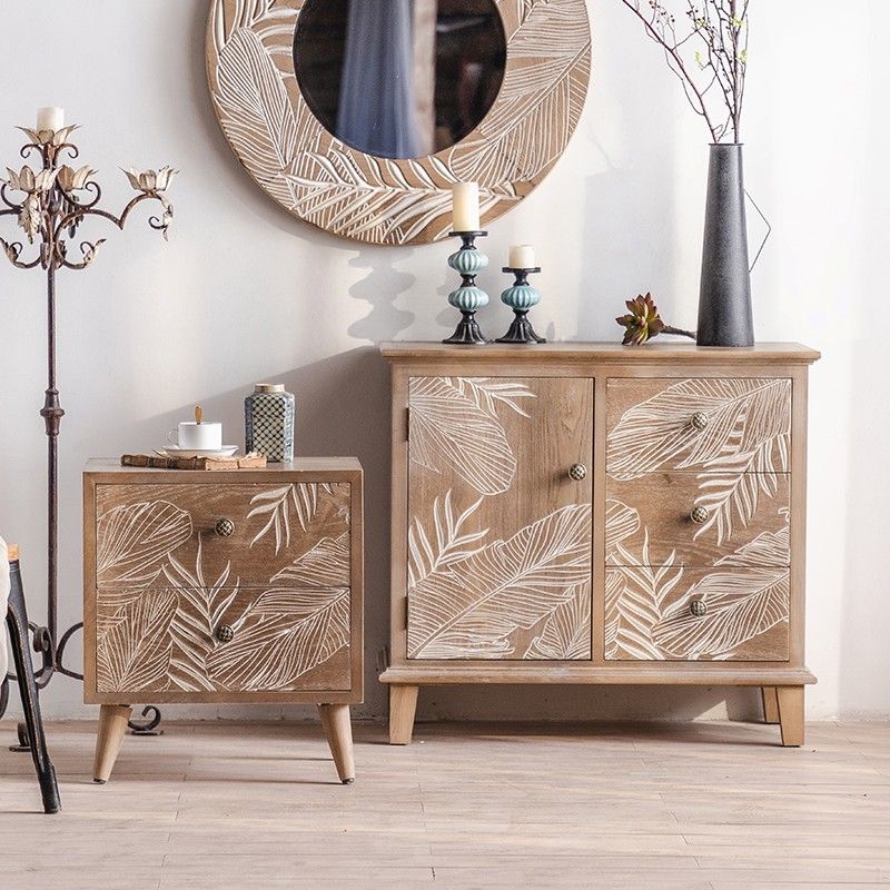 Distressed Wood Accent Chest Industrial Knobs Wood Accent Cabinet