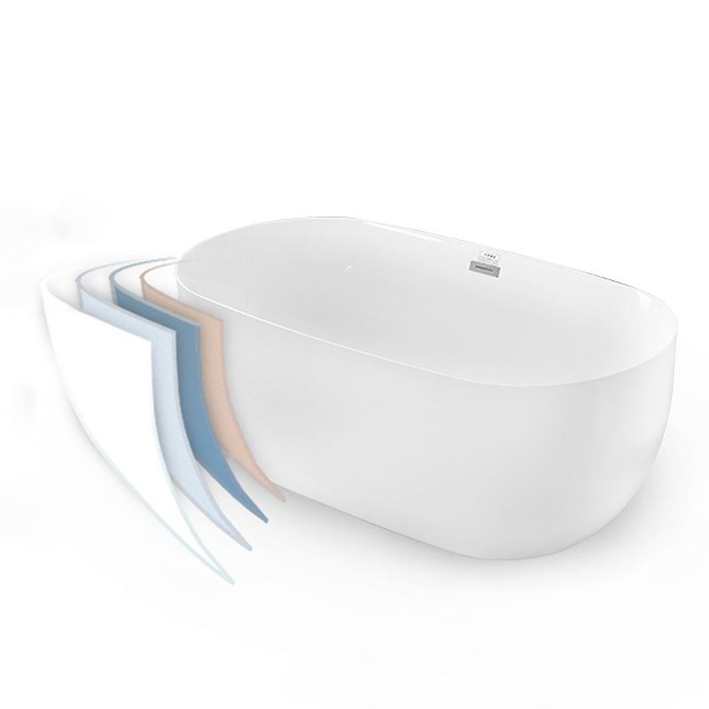 Bathroom Acrylic Oval Bathtub Soaking Tubs without Base in White