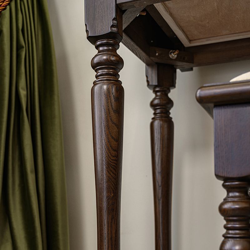 Ash Brown Vanity Set with Mirror 17.71" Wide Wood Vanity Tables with 2 Drawers