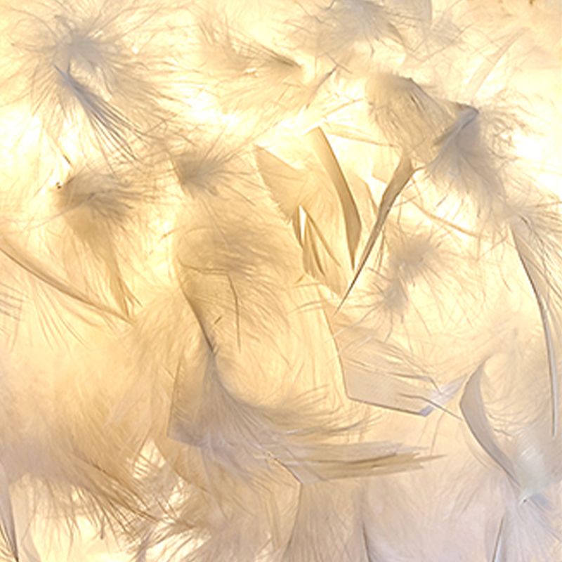 Crown kroonluchter lamp Moderne 1-licht witte kroonluchter verlichtingsarmaturen met verenschaduw