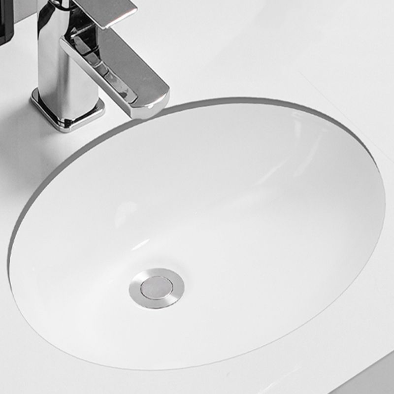 Modern Oval Wash Stand Ceramic Metal Undermount Bathroom Sink