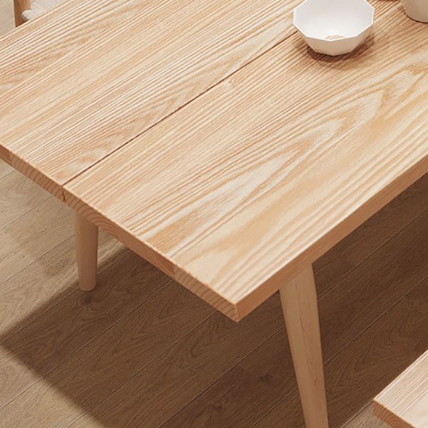Glam Rectangle Dining Table Wooden Table with Wood Legs for Home Use