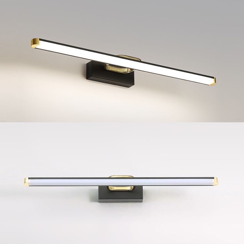 Minimalism Vanity Lighting Metal Wall Light Fixture in Black for Bathroom