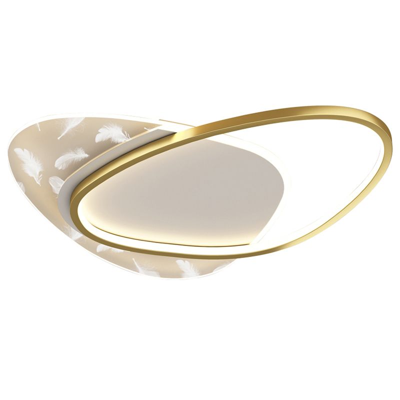 Verspreid ovale LED-plafondlamp in moderne eenvoud, smeedijzeren plafondarmatuur voor binnenruimtes