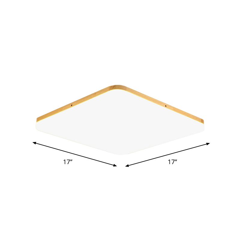 Thinnest Square/Rectangle Ceiling Light Simple Acrylic Living Room LED Flush Mounted Lamp in Beige, 13"/25"/37.5" Wide