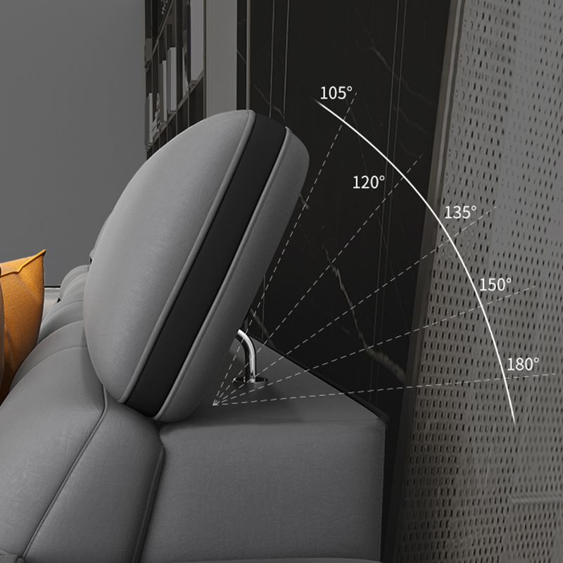 Modern Sofa Bed Leather Upholstered Grey Latex/sponge Upholstered Solid Wood Frame Sofa