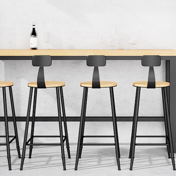 1/5 Pieces Industrial Rectangular Pub Table Set Wooden Counter Table with Armless Stools