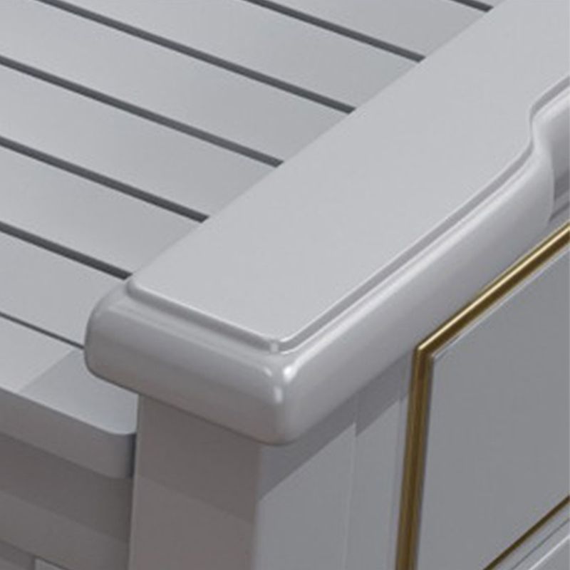 84.65 inch Wide Rustic Bed Frame Pine Wood Standard Bed with Headboard