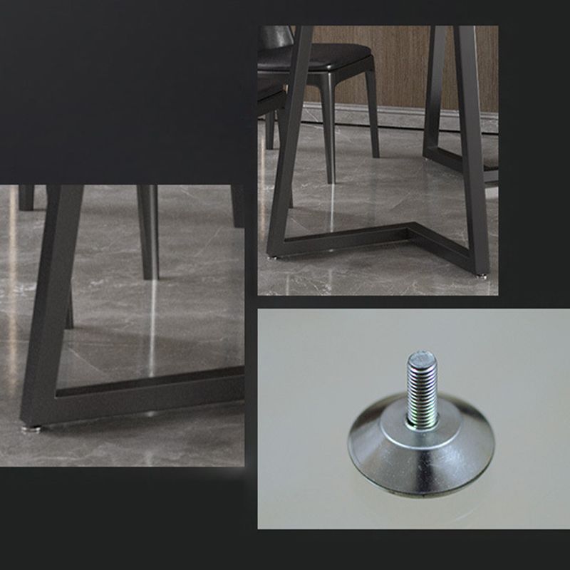 Modern 1/2/5/7 Pieces Black Dining Set Rectangle Sintered Stone Dining Table Set