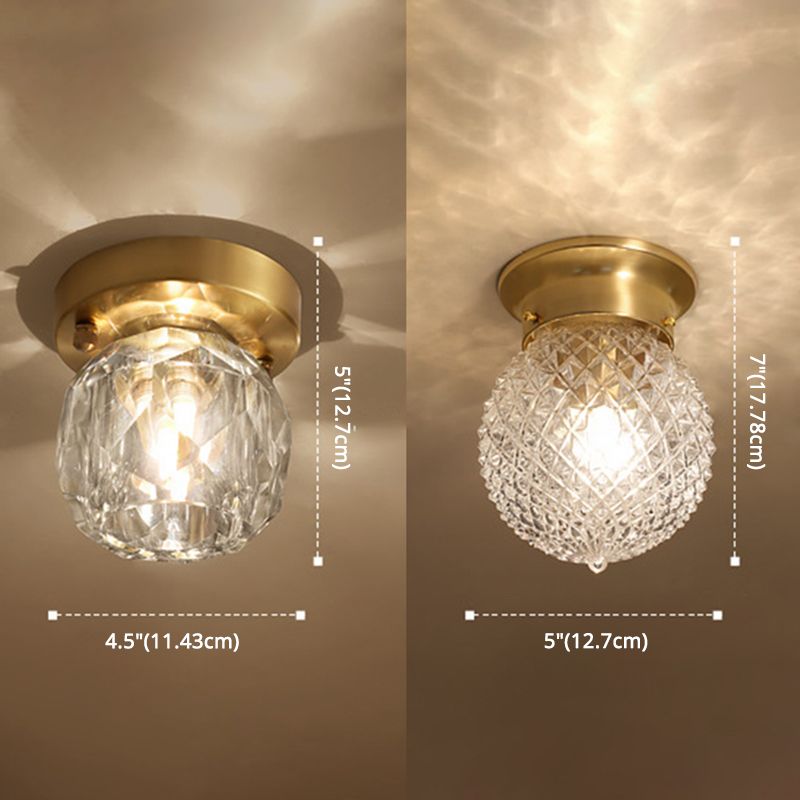 Modern Globe Flush Mount Ceiling Light Fixtures Glass 1 Light Flush Light