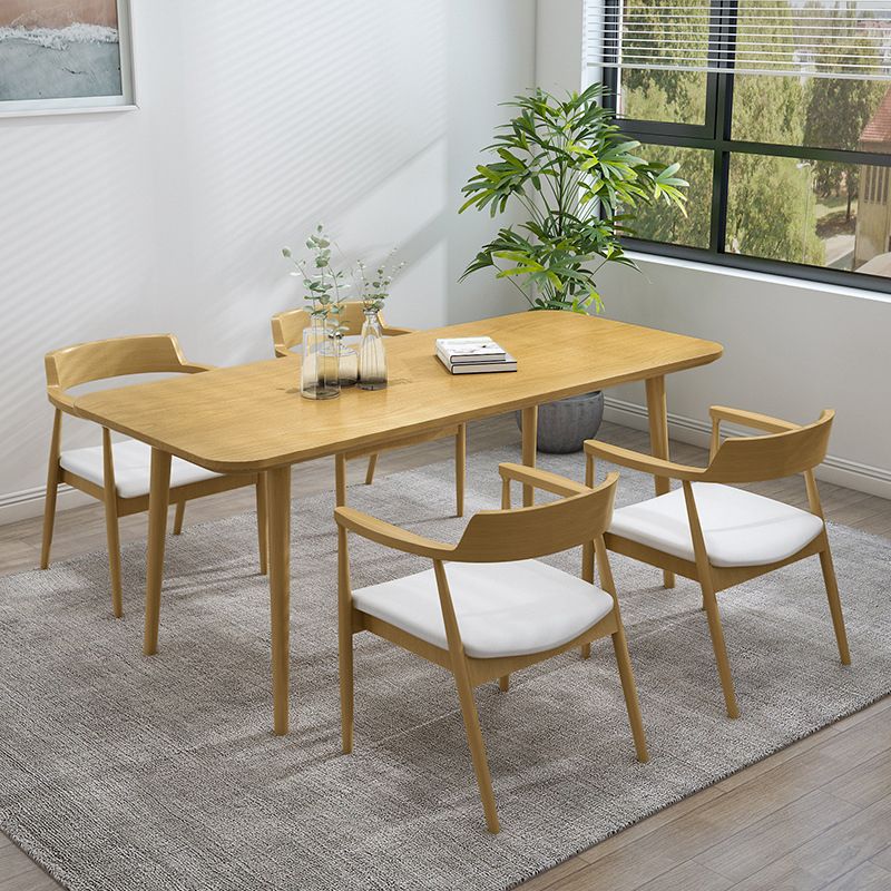 1/2/4/5/7 Pcs Pine Wood Modern Dining Set with Rectangle Table Dinette Set