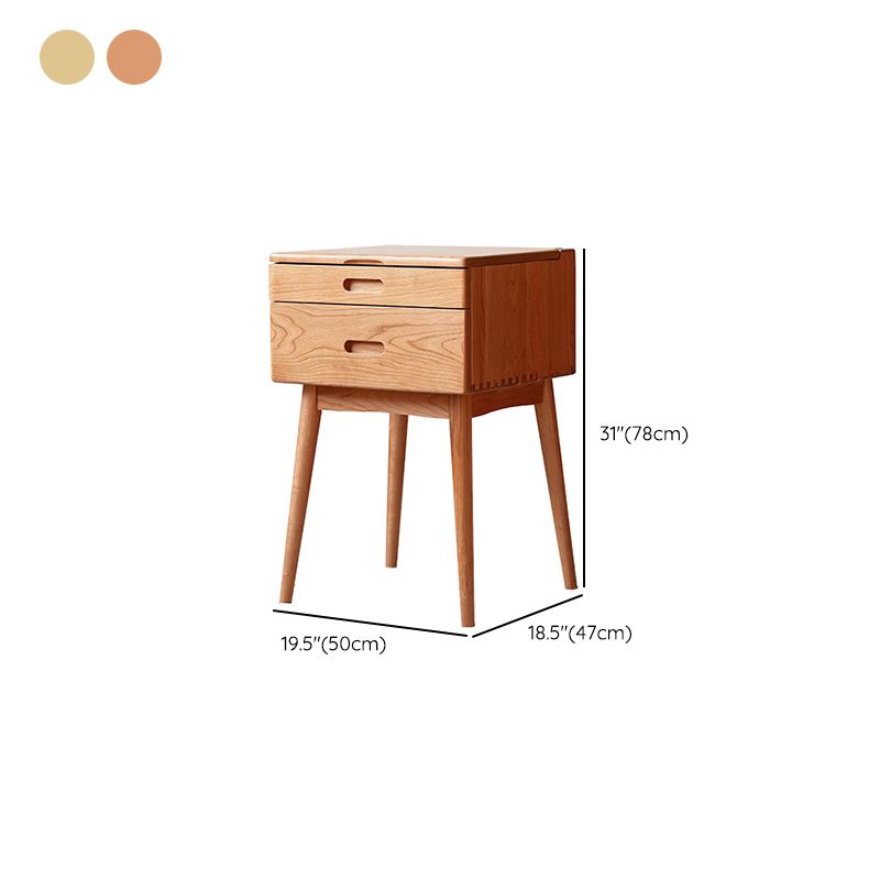 2 Drawers Natural Makeup Vanity Desk Table with Makeup Table and Stool