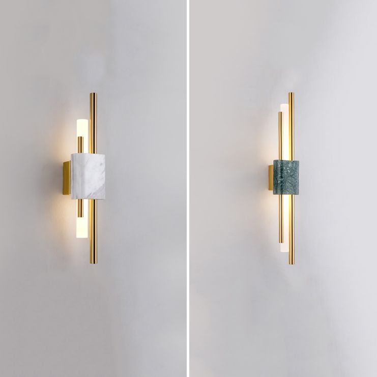 Moderner Stil Metall Wandleuchter Zylinder LED -Wandleuchte mit Marmor für Schlafzimmer