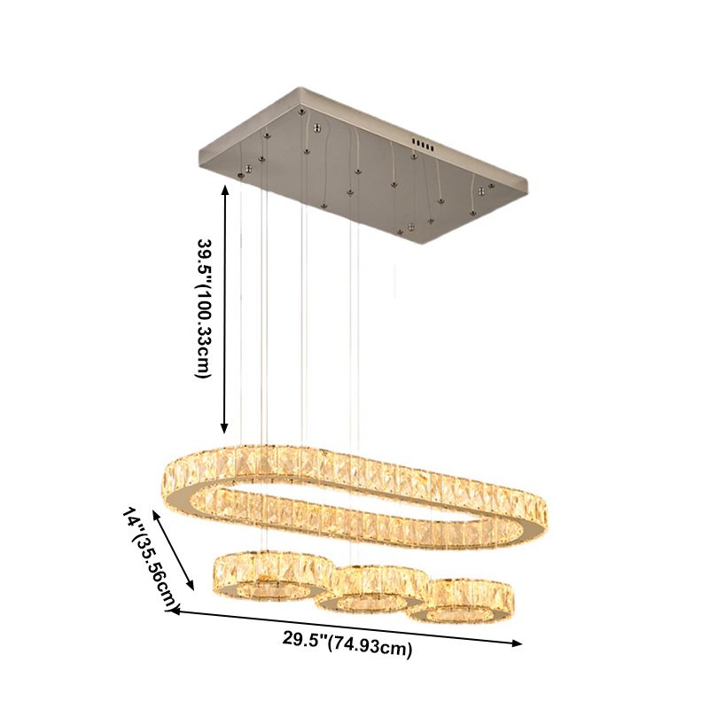 Geometrische eilandverlichting Hedendaagse Crystal Island -lichten in zilver