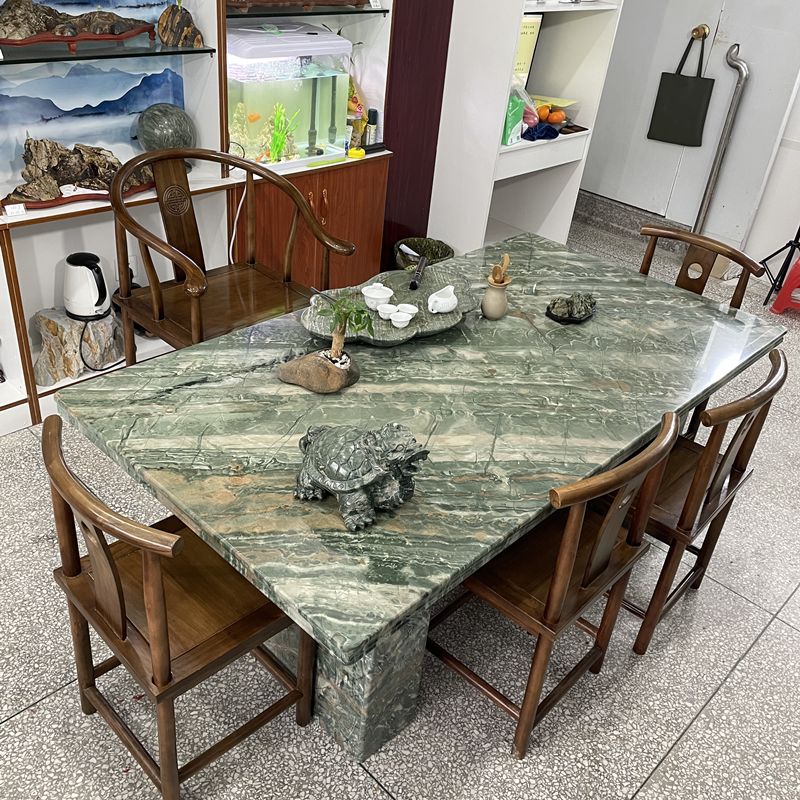 Stone Contemporary Style Dining Table Water Resistant in Green