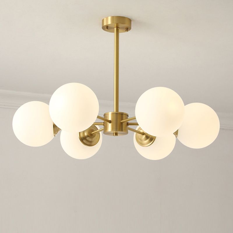 Globe Glass Modernistische kroonluchter Gold Sputnik hanglamp voor woonkamer