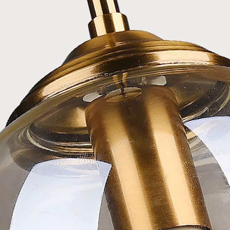 Luces colgantes de sombra esférica de vidrio estilo moderno 1 cabezal colgante de montaje colgante para la cama