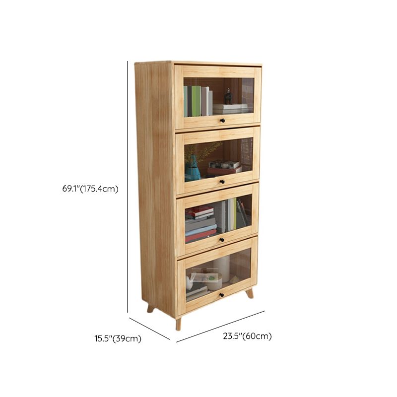Contemporary Wood Closed Back Bookcase Standard Bookshelf with Shelves