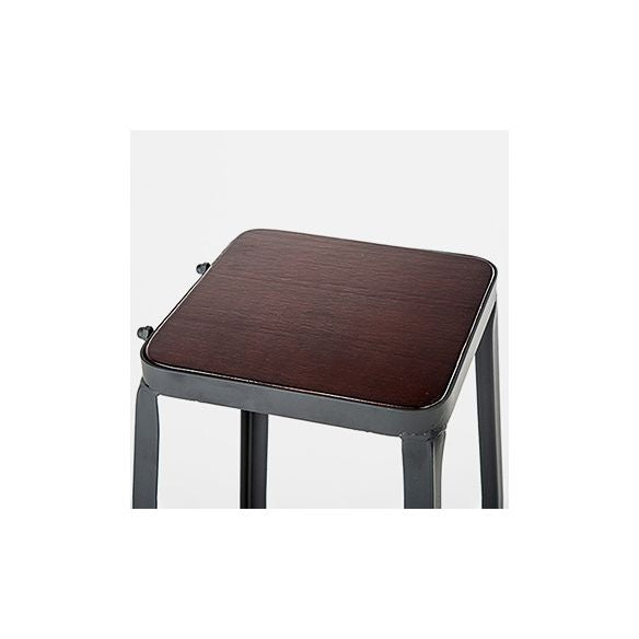 Industrial Black Counter Stool with Square Seat Metal Barstool for Bar