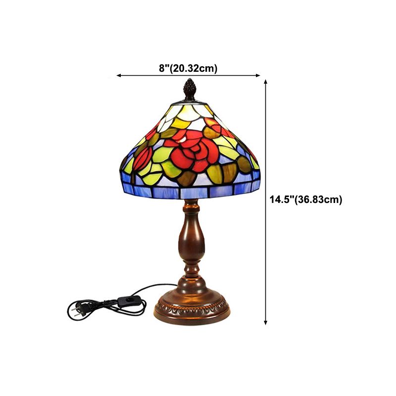 Glass Geometric Night Table Lamps Tiffany Style 1 Light Table Lamp