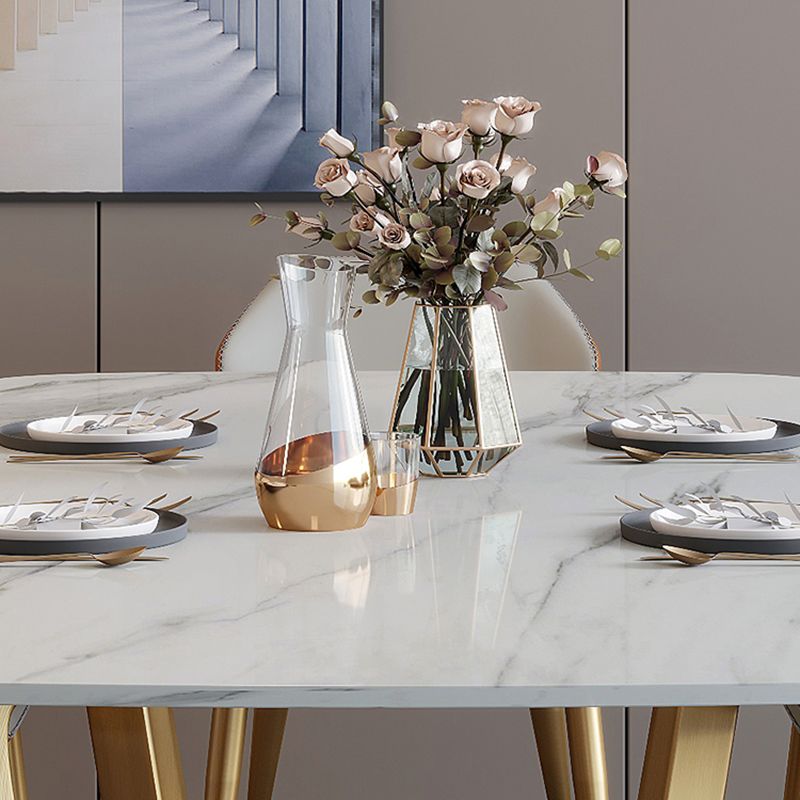 Nordic Glam Rectangle Sintered Stone Table Set 1/2/5/6/7 Pieces Dining Set