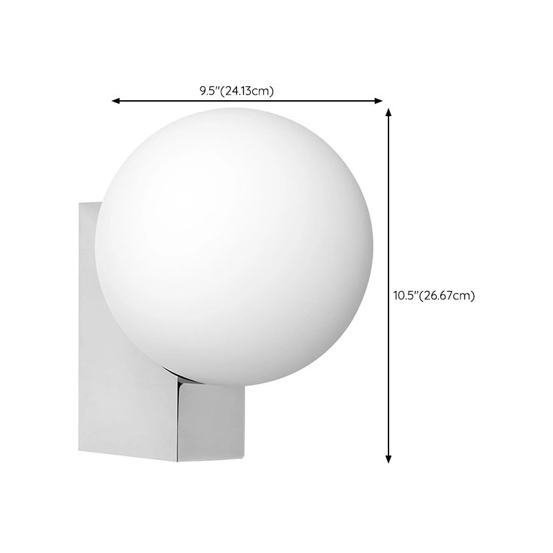 Postmodern Style Minimalist Metal Wall Light Sconce with Glass Shade for Washroom