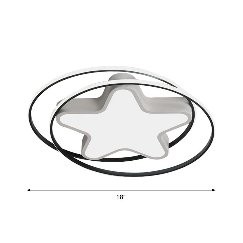 Plafoniera da incasso a stella in acrilico Moderna lampada da incasso a LED bianca con anello in luce calda/bianca