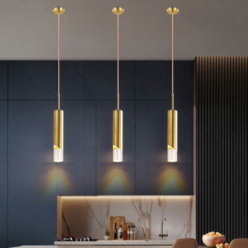 1 iluminación de colgante de cilindro ligero luces de techo acrílico modernas para restaurante