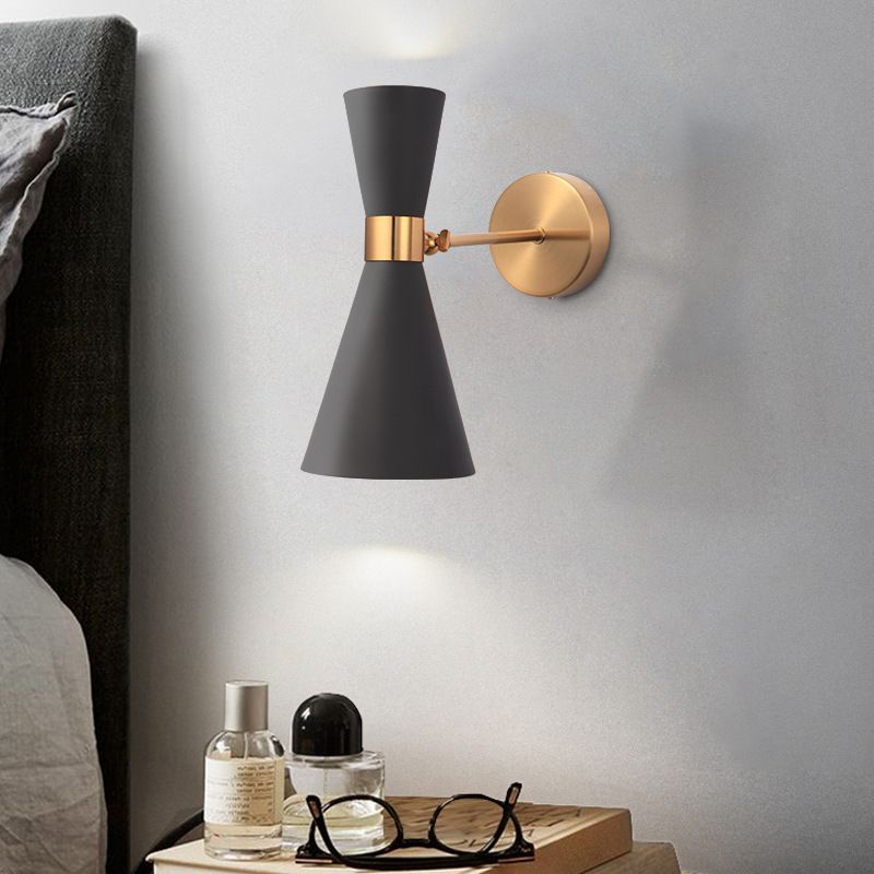Postmodern Horn Shape Vanity Light with Iron Shade for Shower Room