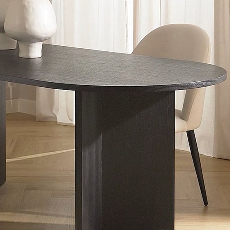 Modern Wood Dining Table Oval Black Dinner Table for Dining Room
