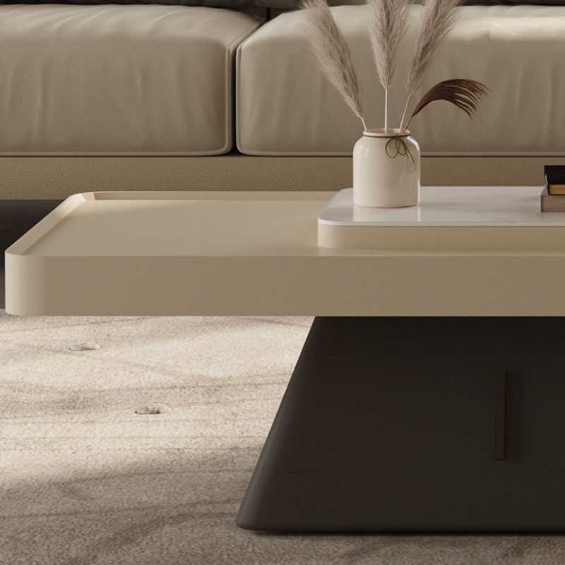 27" Wide Glam Cocktail Table Pedestal Rectangle Coffee Table