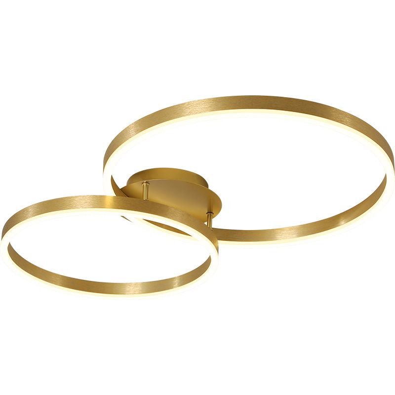 Gold Halo LED Ceiling Lighting Minimalist Aluminum Semi Flush Light Fixture for Bedroom