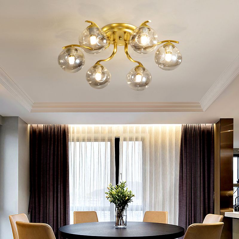 Decorative Flush Light Fixture Glass Flush Mount Lights for Living Room