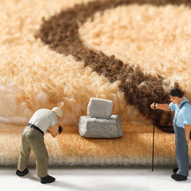 Gray Modern Rug Polyester Feather Indoor Rug Washable Rug for Living Room