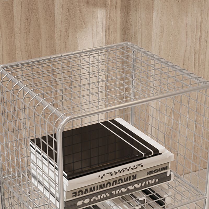 Modern Style Bookcase Vertical Metal Closed Back Bookshelf for Home