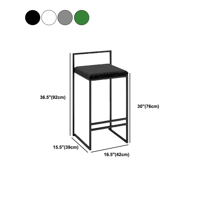 Scandinavian Rectangle Seat Bar Stools Fabric Low Back Barstool for Bristol