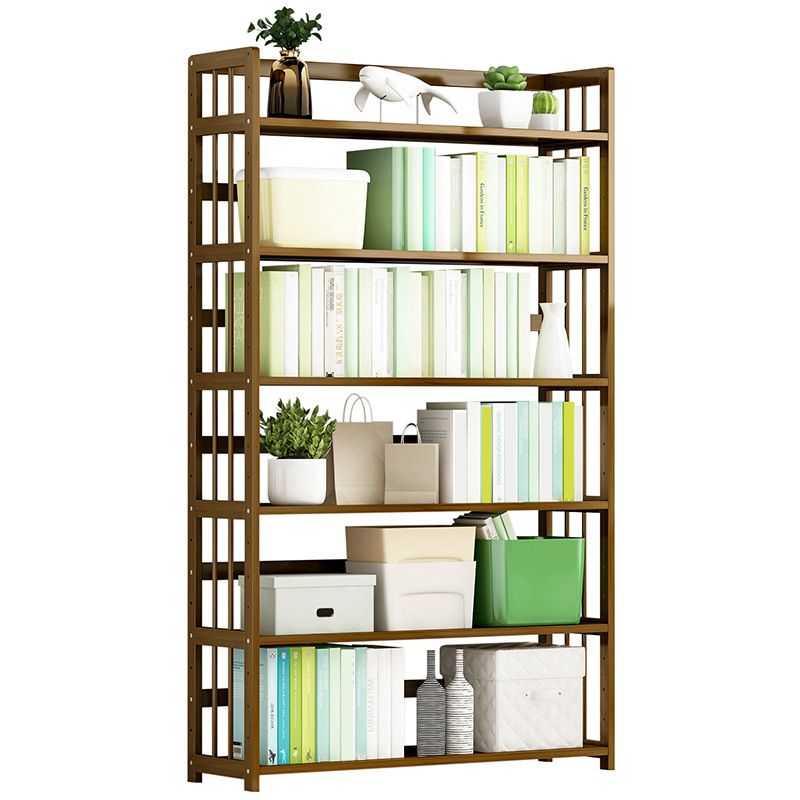 Contemporary Etagere Bookshelf Bamboo Shelf Bookcase for Home